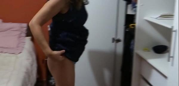  My wife&039;s sister comes home from a party and undresses in front of the employee, exhibits herself and asks him to fuck